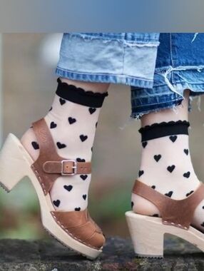 LOTTA FROM STOCKHOLM Tan Leather Peep Toe Clogs Spruzzato Seconds Size 41/10.5
